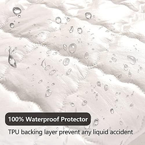 Cotton Quilted Waterproof Mattress Cover - Grey