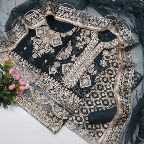 3 PC's Fancy Unstitched Suit - Code:253