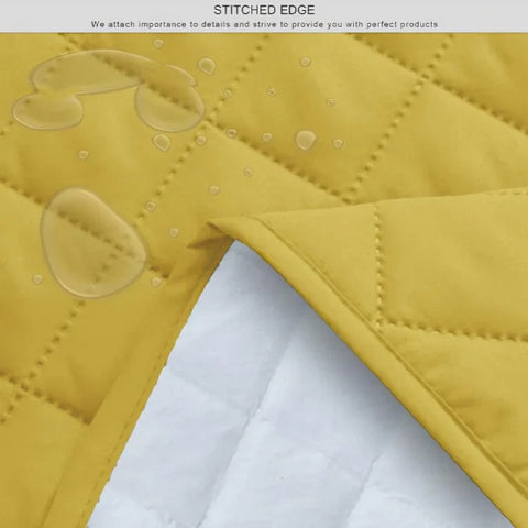 Waterproof Cotton Quilted Sofa Cover - Sofa Runners (Beige)