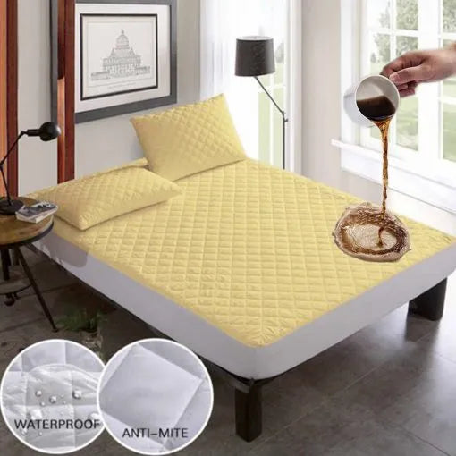 Soft Cotton Quilted 100% Waterproof Fitted Mattress Protector (Skin)