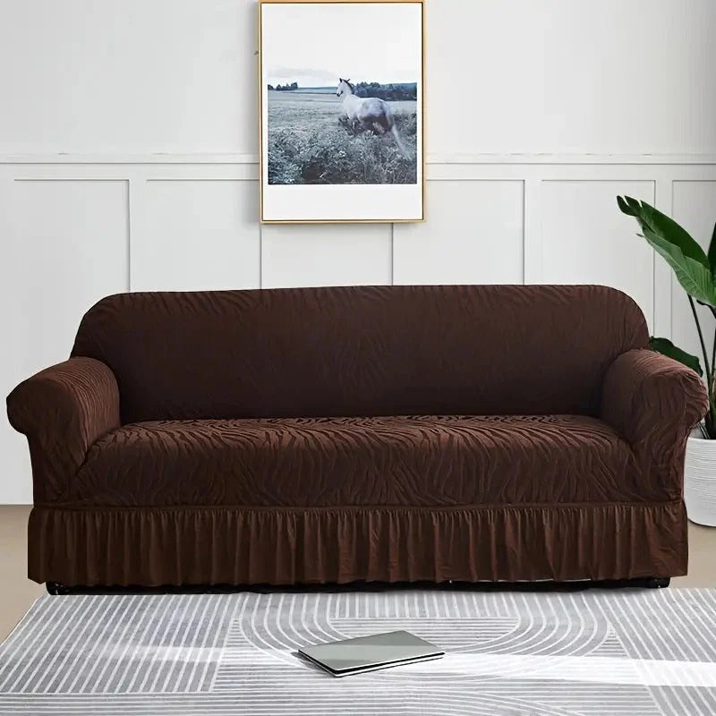 Zebra Velvet Sofa Covers (Brown)