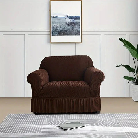 Zebra Velvet Sofa Covers (Brown)