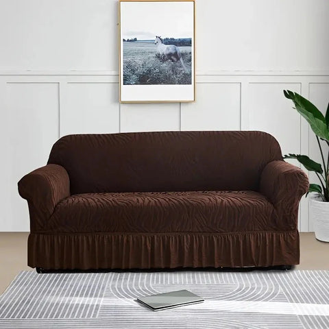 Zebra Velvet Sofa Covers (Brown)