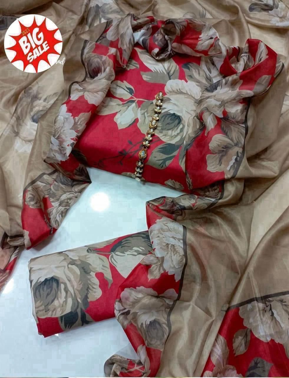 Swiss Digital Print 3Pc Dress Silk Duppta SW-011