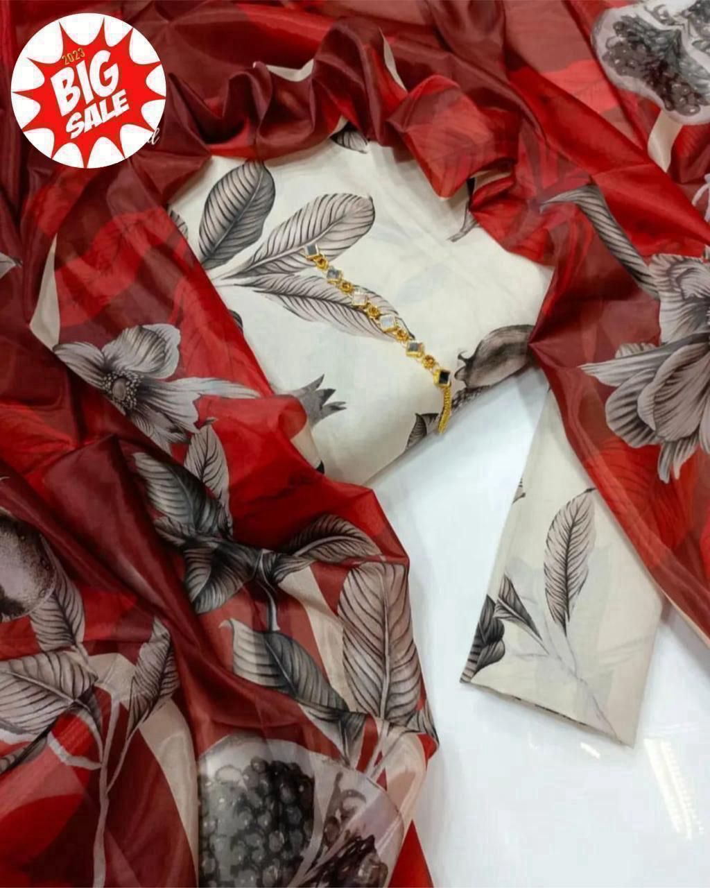 Swiss Digital Print 3Pc Dress Silk Duppta SW-13