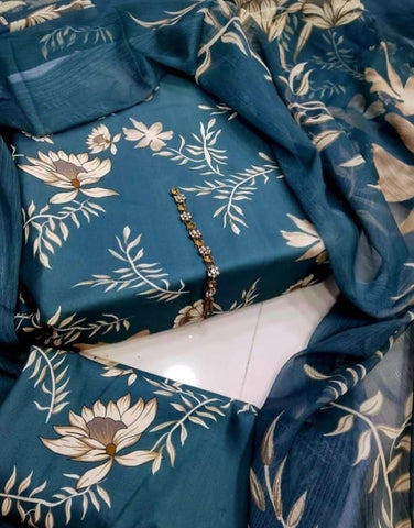 Swiss Digital Print 3Pc Dress Silk Duppta SW-14
