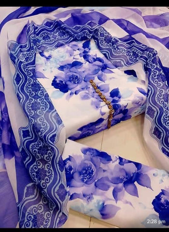 Swiss Digital Print 3Pc Dress Silk Duppta SW-15