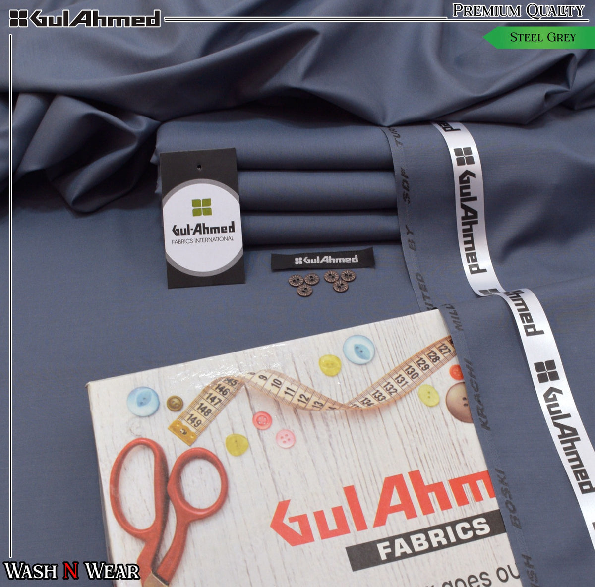 Unstitched Wash & Wear Suit (GA-DRAK GREY)