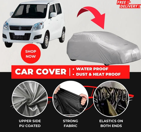 Suzuki Wagon R 2014-2023 Car Top Cover - Waterproof & Dustproof Silver Spray Coated + Free Bag (Car-03)