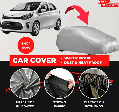 Kia Picanto 2019-2003 Car Top Cover - Waterproof & Dustproof Silver Spray Coated + Free Bag (Car-04)