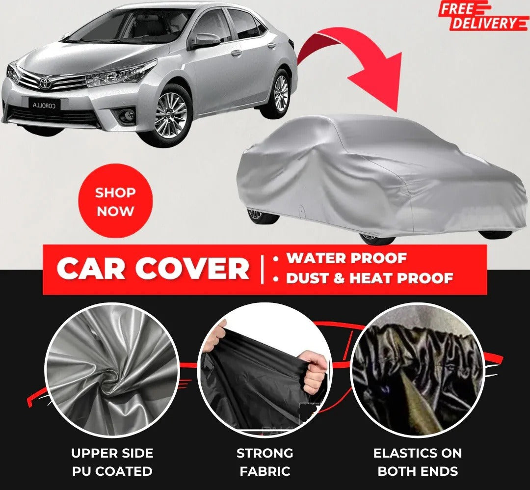 Toyota Corolla 2013-2019 Car Top Cover - Waterproof & Dustproof Silver Spray Coated + Free Bag (Car-06)