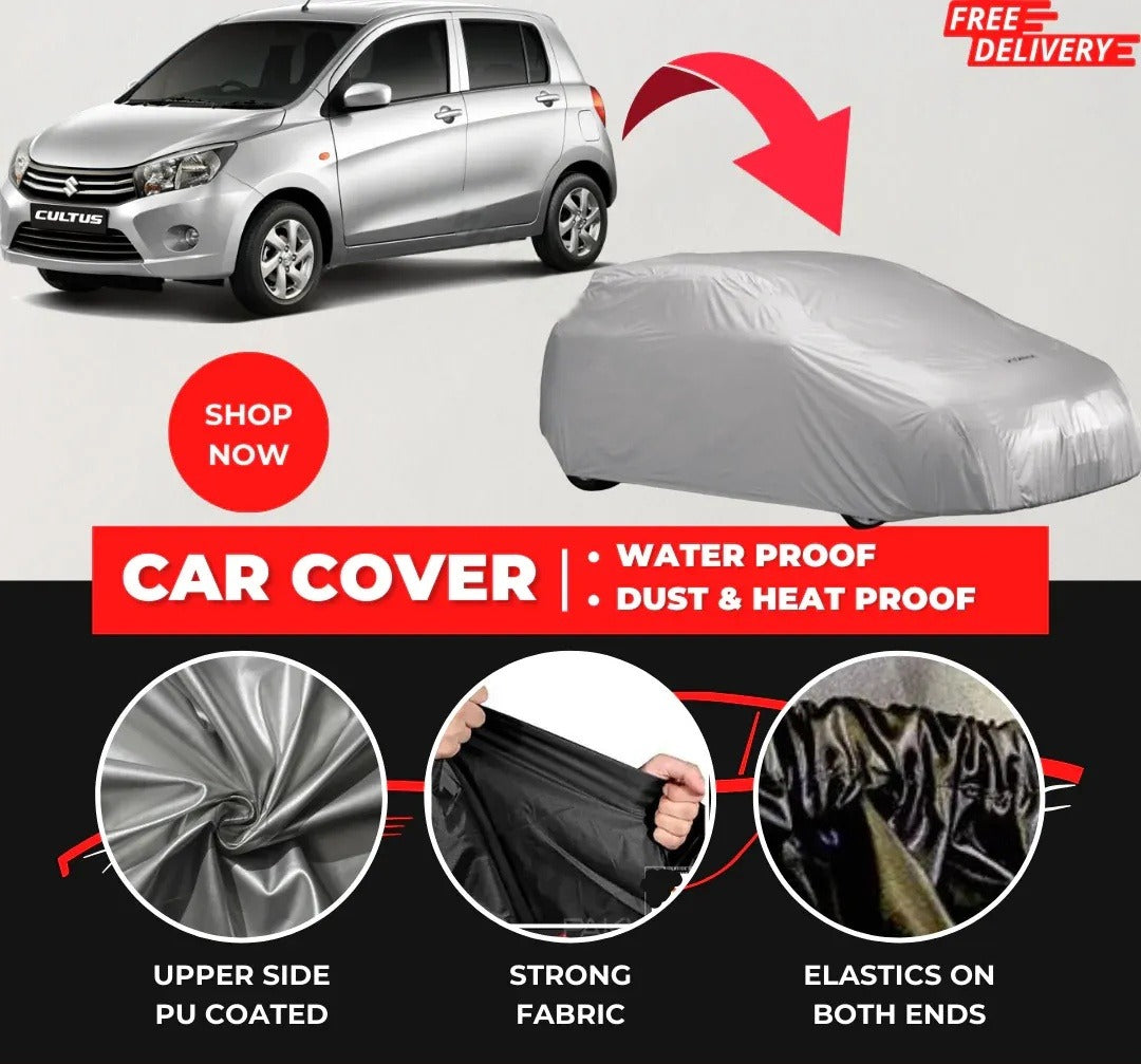 New Model Suzuki Cultus  Car Top Cover - Waterproof & Dustproof Silver Spray Coated + Free Bag (Car-05)