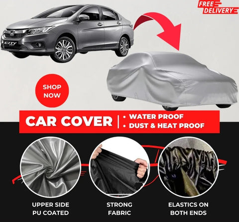 Honda City 2014-2020 Car Top Cover - Waterproof & Dustproof Silver Spray Coated + Free Bag (Car-06)