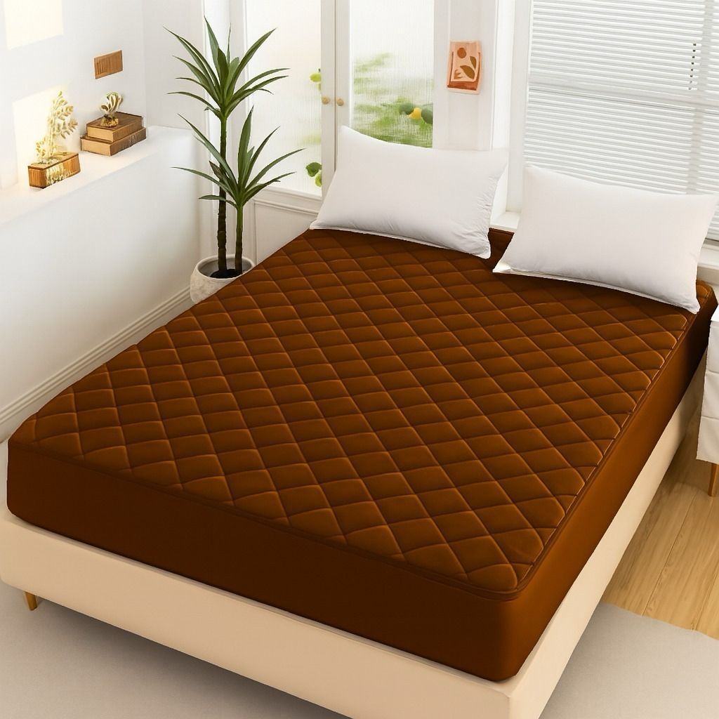 Cotton Quilted Waterproof Mattress Cover - Copper