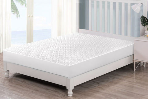 Cotton Quilted Waterproof Mattress Cover - White