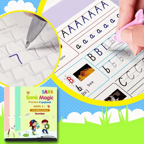 MAGICAL LEARNING AND GROWTH BOOK FOR KIDS (4 BOOKS + 1 PEN + 1 GRIP + 10 REFILL)