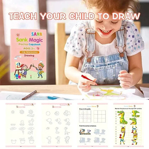 MAGICAL LEARNING AND GROWTH BOOK FOR KIDS (4 BOOKS + 1 PEN + 1 GRIP + 10 REFILL)