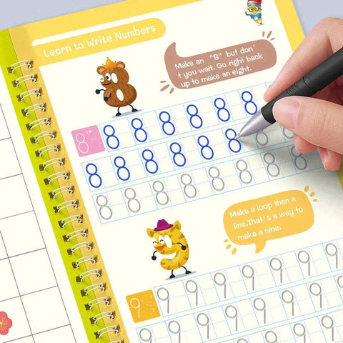 MAGICAL LEARNING AND GROWTH BOOK FOR KIDS (4 BOOKS + 1 PEN + 1 GRIP + 10 REFILL)