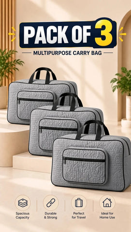 Signature Carry Ease Quilted Bag - Storage & Travelling Bag [Light Gray]