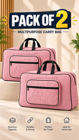 Signature Carry Ease Quilted Bag - Storage & Travelling Bag [Light Pink]