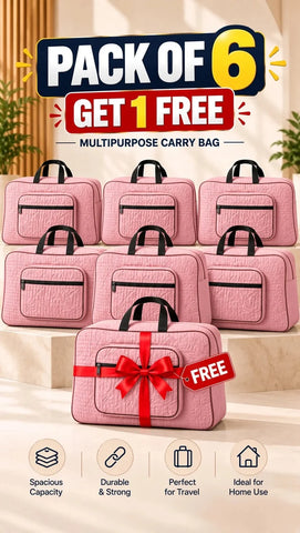 Signature Carry Ease Quilted Bag - Storage & Travelling Bag [Light Pink]