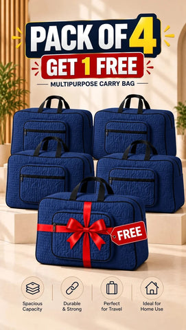 Signature Carry Ease Quilted Bag - Storage & Travelling Bag [Navy Blue]