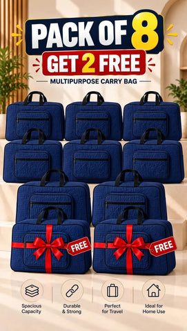 Signature Carry Ease Quilted Bag - Storage & Travelling Bag [Navy Blue]