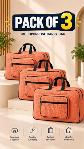 SSignature Carry Ease Quilted Bag - Storage & Travelling Bag [Orange]