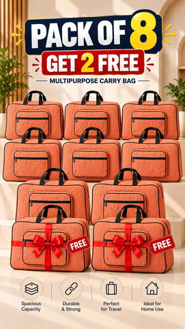 SSignature Carry Ease Quilted Bag - Storage & Travelling Bag [Orange]