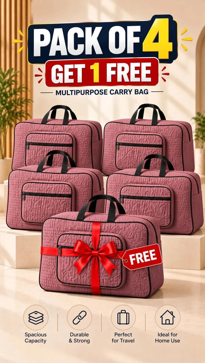 Signature Carry Ease Quilted Bag - Storage & Travelling Bag [Carrot]