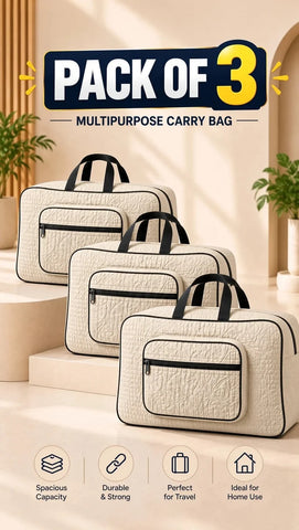 Signature Carry Ease Quilted Bag - Storage & Travelling Bag [White]