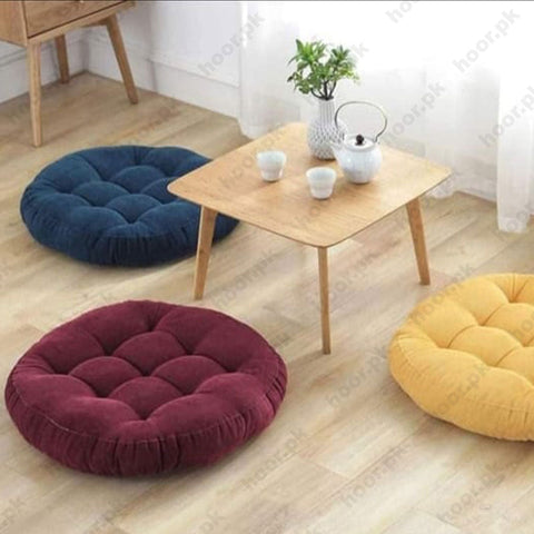Round Shape Floor Cushions – Red