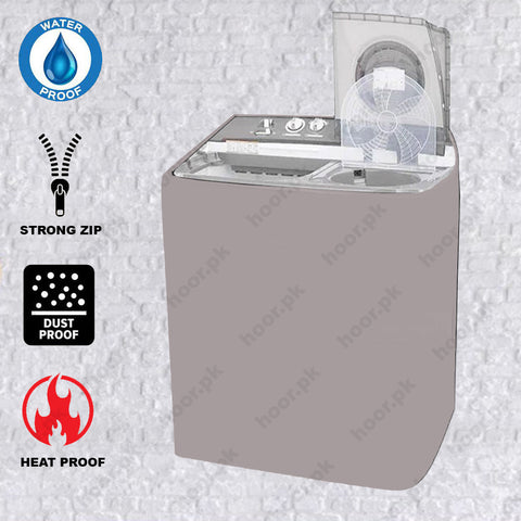 100% Waterproof Parachute (Double Machine) Twin Tub Washing Machine Cover - Grey