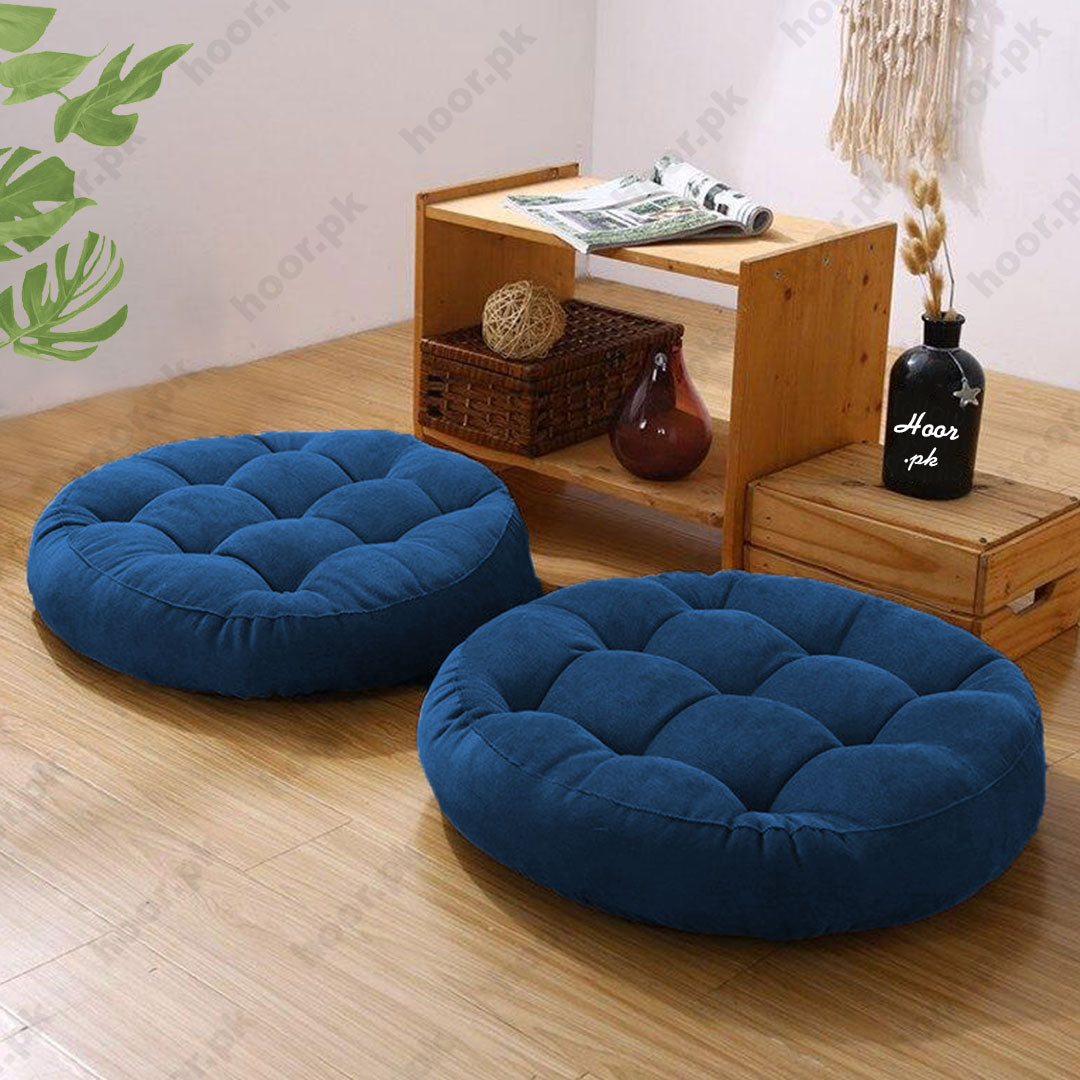 Round Shape Floor Cushions – Blue
