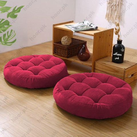 Round Shape Floor Cushions – Red