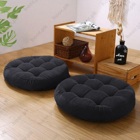Round Shape Floor Cushions – Black